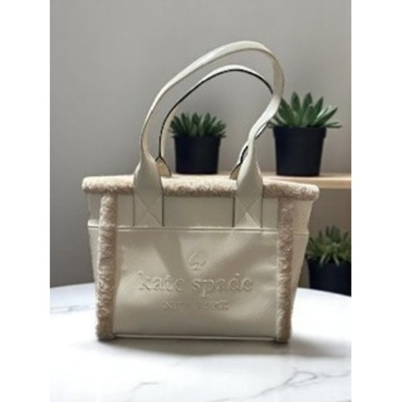 Kate Spade Sherpa Tote Ivory - Picture 1 of 6